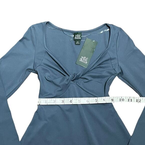 Wild Fable Juniors Twist Front Long Sleeve Dress, Size XXS, NWT - Picture 9 of 10